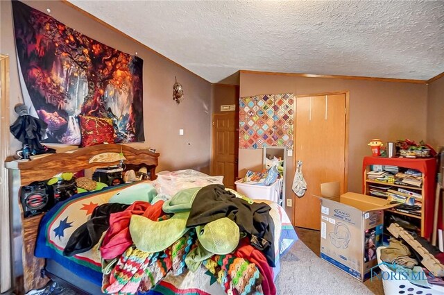 17341 Rd 139, Cecil, OH 45821 - carpeted bedroom featuring a textured ceiling
