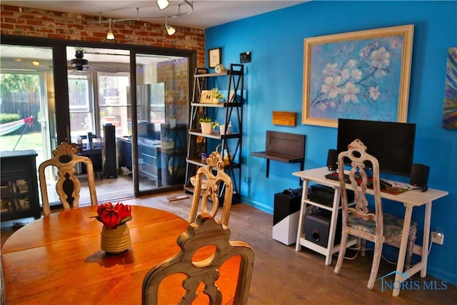 interior space with wood finished floors