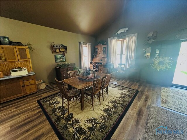 1673 Evan Dr, Defiance, OH 43512 - dining space featuring wood finished floors and high vaulted ceiling
