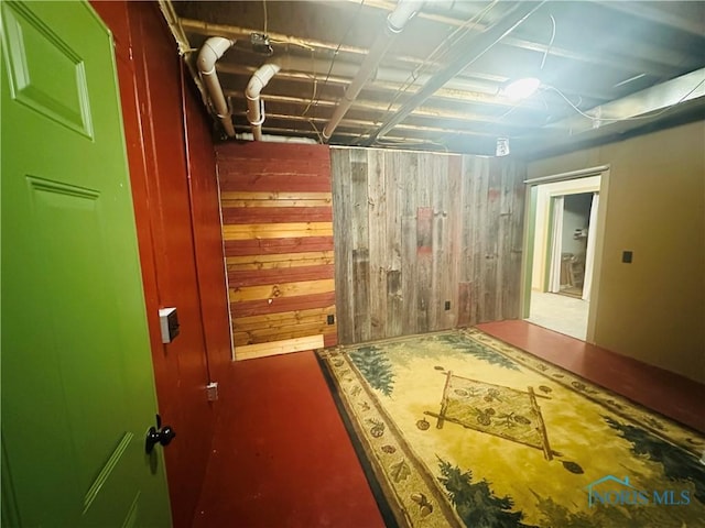1673 Evan Dr, Defiance, OH 43512 - unfinished basement featuring wood walls