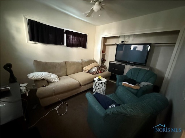 3250 Otto St, Toledo, OH 43608 - living room featuring carpet floors and ceiling fan