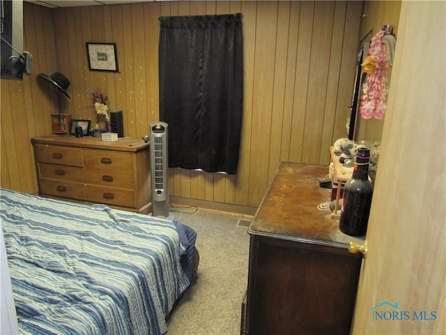 104 S Summit St, Edon, OH 43518 - carpeted bedroom with wood walls