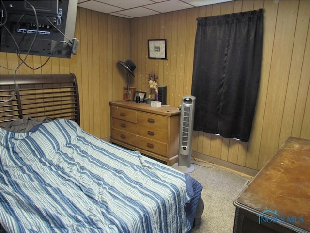 104 S Summit St, Edon, OH 43518 - bedroom featuring a drop ceiling and wooden walls