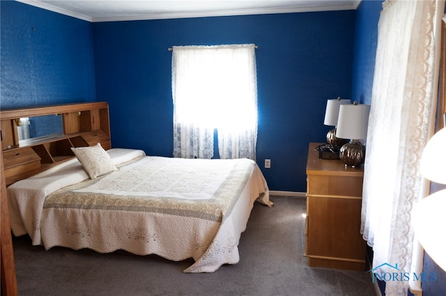 306 Lincoln St, Lyons, OH 43533 - bedroom featuring baseboards, ornamental molding, and carpet flooring
