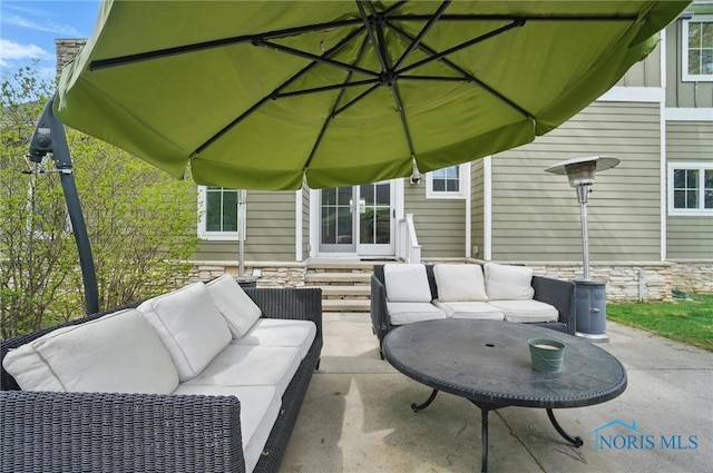 view of patio / terrace featuring an outdoor living space