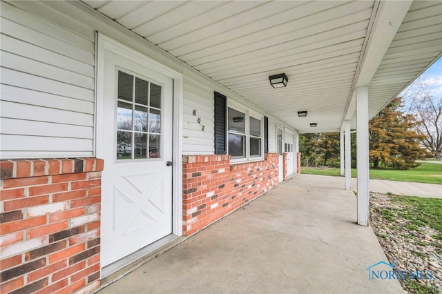 view of patio with a porch