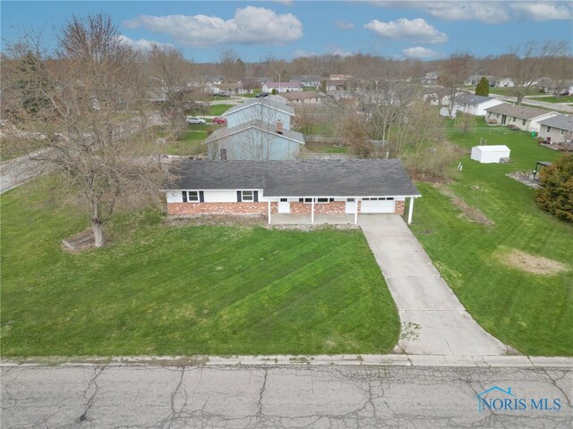 drone / aerial view with a residential view