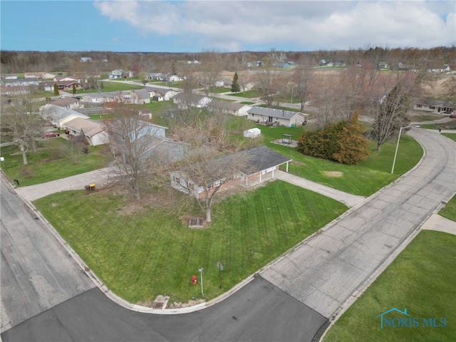 aerial view with a residential view