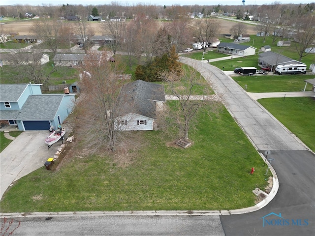 drone / aerial view with a residential view