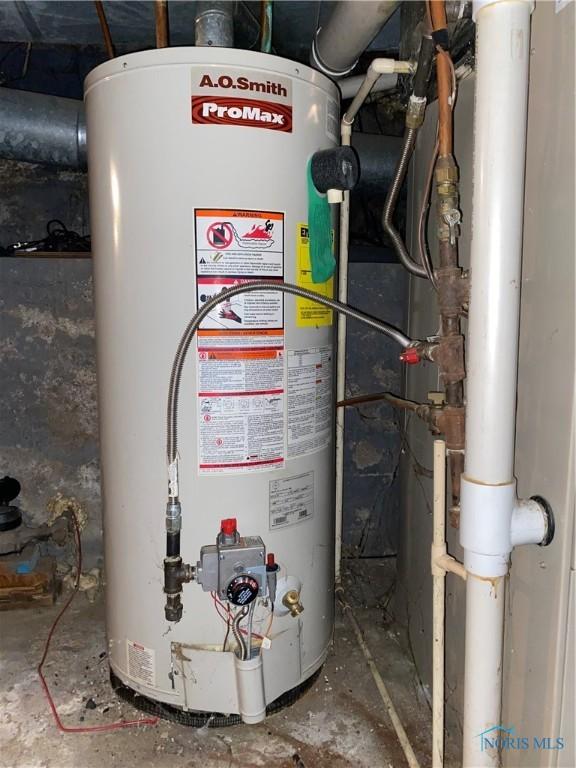 utilities featuring gas water heater