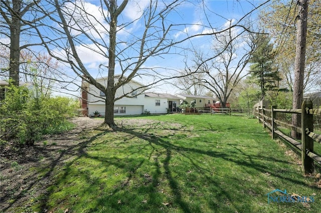 view of yard with fence