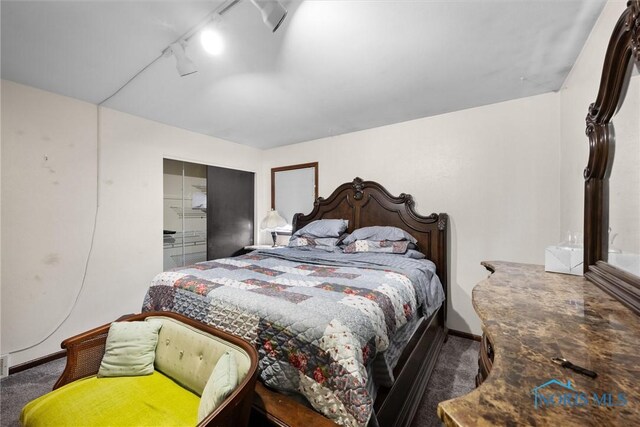 1705 Archwood Ln, Toledo, OH 43614 - bedroom with carpet flooring, baseboards, and track lighting