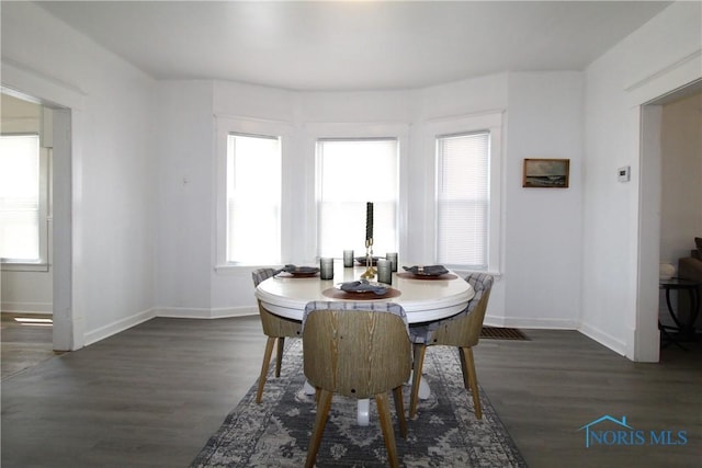 304 Dexter St, Toledo, OH 43608 - dining room featuring dark wood finished floors, a wealth of natural light, and baseboards