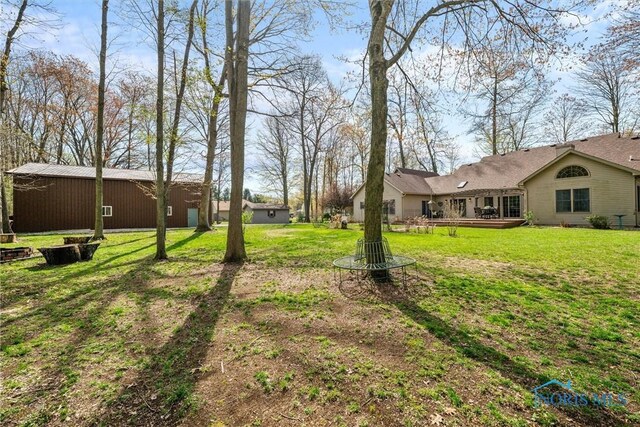 6170 S Winding Way, Swanton, OH 43558 - view of yard with a wooden deck