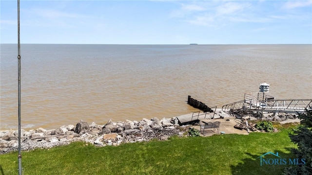 water view with a dock