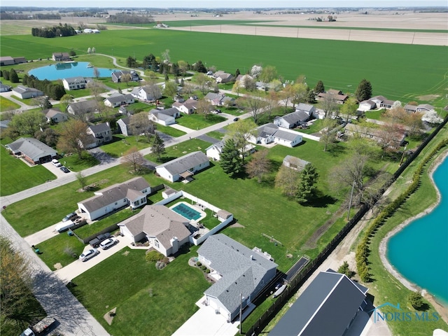 14384 Georgetown Dr, Bowling Green, OH 43402 - bird's eye view featuring a water view and a residential view