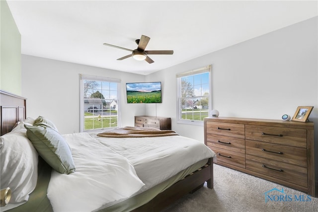 14384 Georgetown Dr, Bowling Green, OH 43402 - carpeted bedroom with a ceiling fan and multiple windows