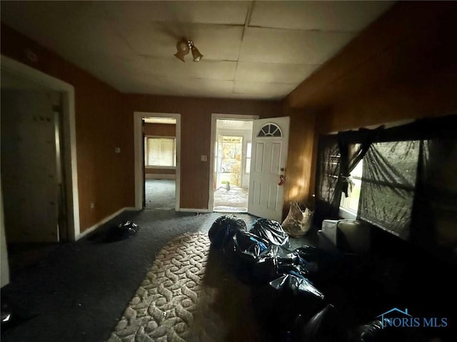 interior space featuring baseboards and carpet floors