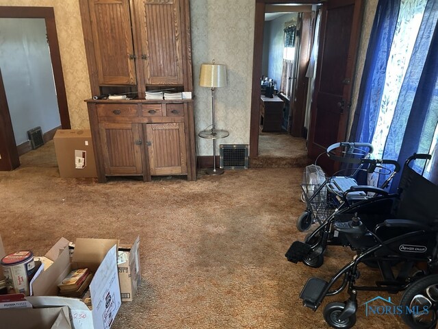 interior space featuring carpet floors