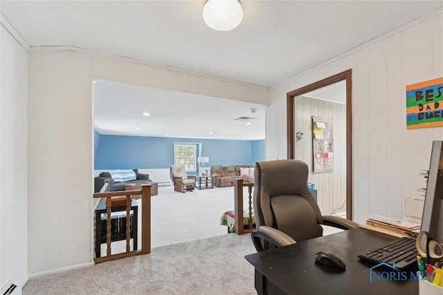 124 Miller Ave, Archbold, OH 43502 - office with carpet flooring and a baseboard heating unit