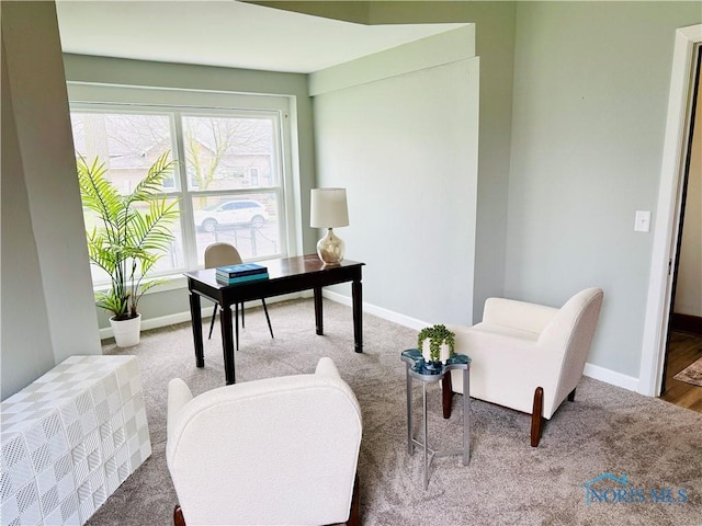 office space with carpet floors and baseboards