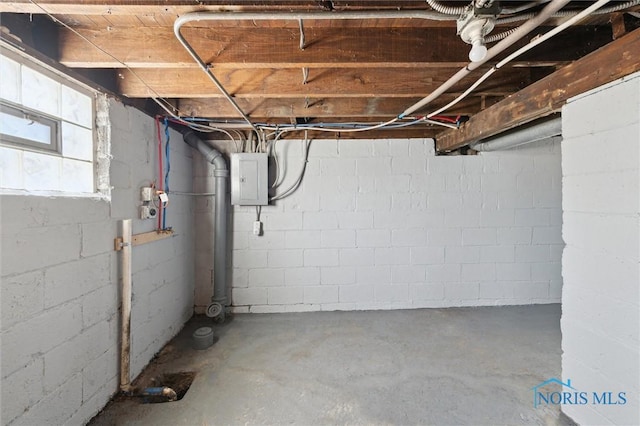 below grade area featuring electric panel