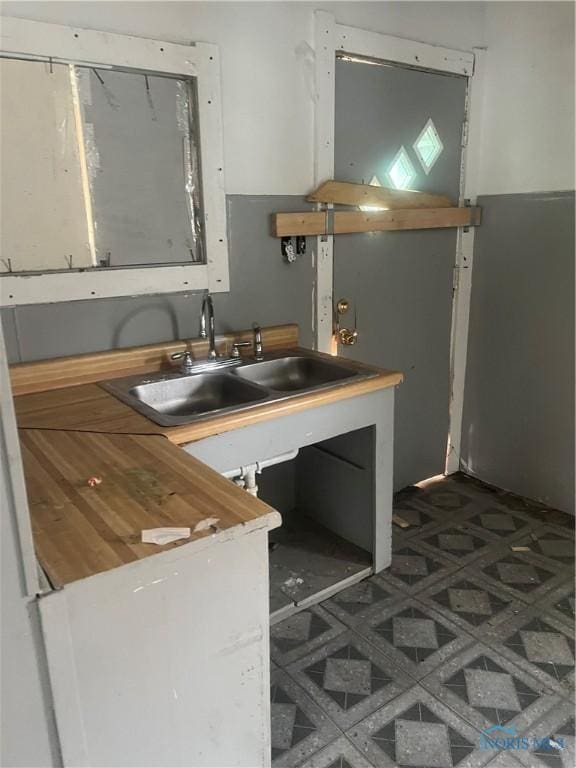 kitchen with dark floors