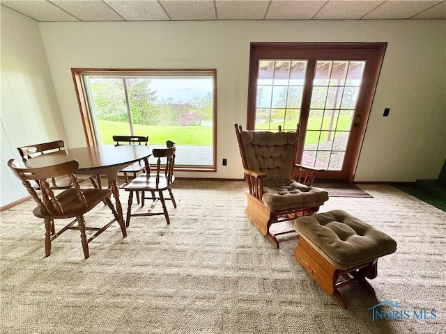 1883 Riverview Dr, Defiance, OH 43512 - interior space featuring baseboards, carpet flooring, and a paneled ceiling