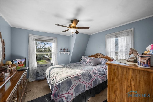 4532 290th St, Toledo, OH 43611 - carpeted bedroom with a ceiling fan and ornamental molding