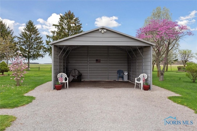 exterior space with a detached carport