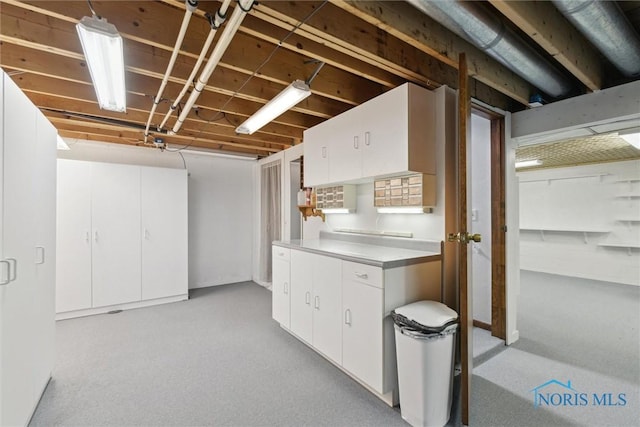 view of unfinished basement