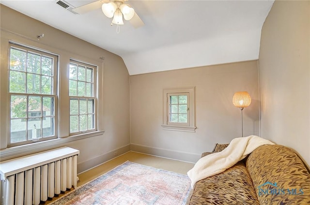 3533 Edgevale Rd, Ottawa Hills, OH 43606 - sitting room featuring radiator, vaulted ceiling, and plenty of natural light