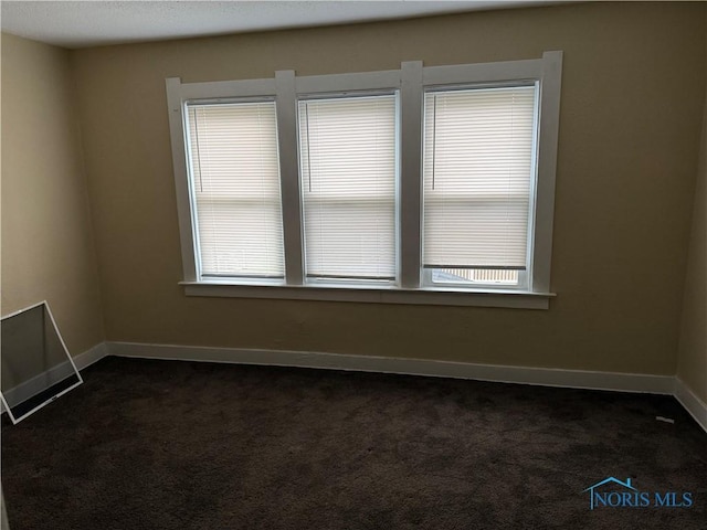 1012 Alden Ct, Toledo, OH 43609 - empty room featuring dark carpet, baseboards, and plenty of natural light