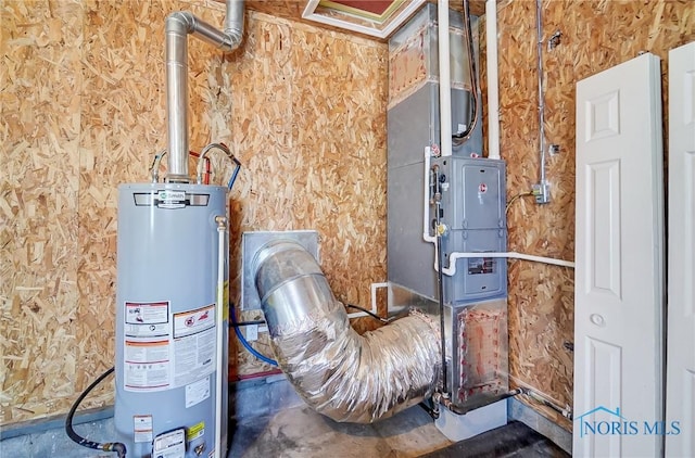 utilities featuring gas water heater