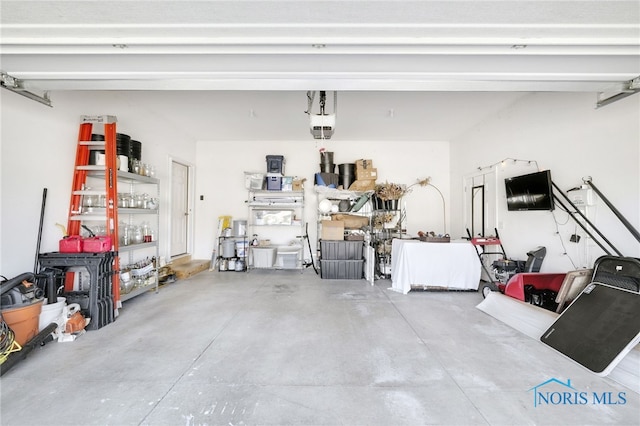 view of garage