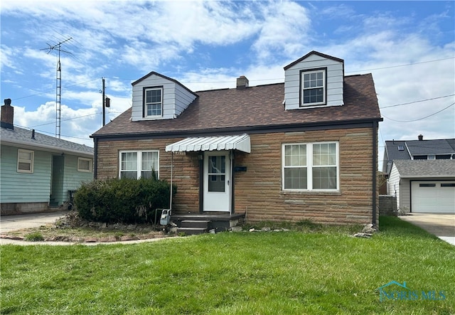 4865 296th St, Toledo, OH 43611 - new england style home featuring a front lawn and roof with shingles