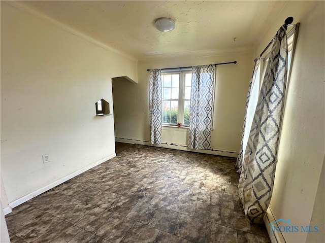 4865 296th St, Toledo, OH 43611 - empty room featuring a baseboard radiator and baseboards