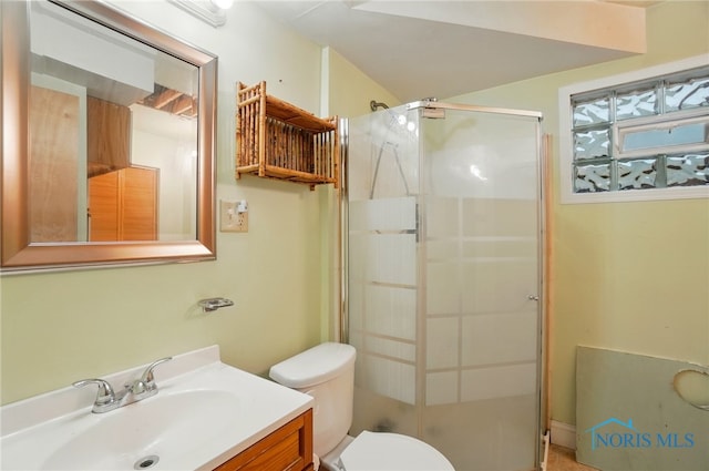 705 Reineck Dr, Toledo, OH 43605 - bathroom featuring vanity, toilet, and a stall shower
