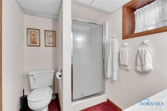 888 Columbus Ave, Fostoria, OH 44830 - bathroom featuring toilet and a shower stall