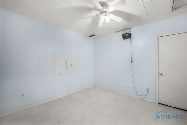 13921 Defiance Pike, Rudolph, OH 43462 - unfurnished room with ceiling fan, tile patterned floors, and baseboards