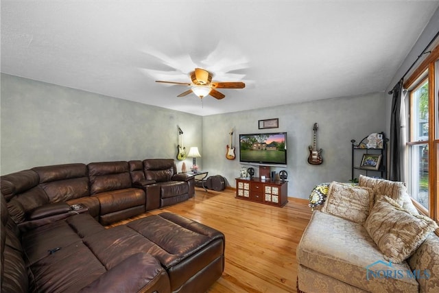 2515 S Berkey Southern Rd, Swanton, OH 43558 - living room with wood finished floors and a ceiling fan