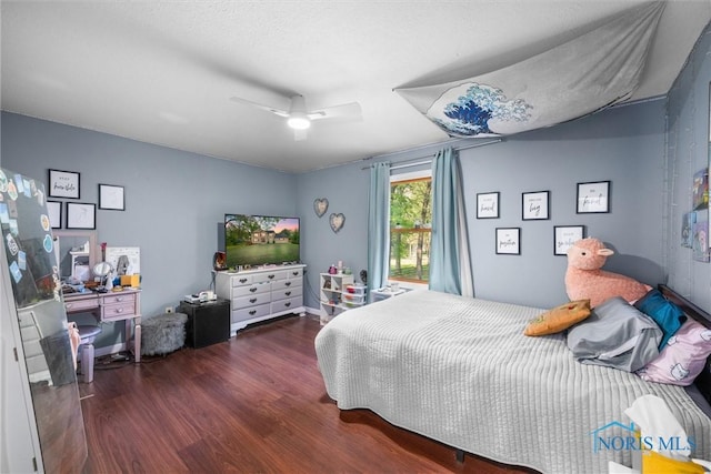2515 S Berkey Southern Rd, Swanton, OH 43558 - bedroom with wood finished floors and ceiling fan