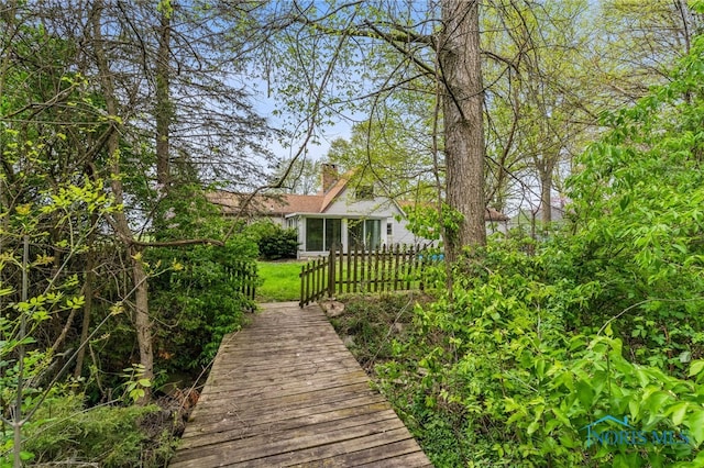 surrounding community featuring fence