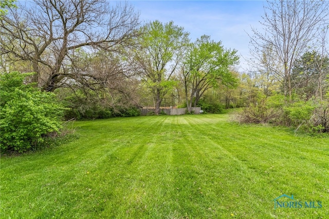 view of yard with fence