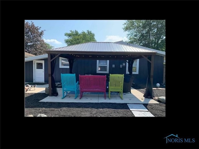 view of patio / terrace with a gazebo