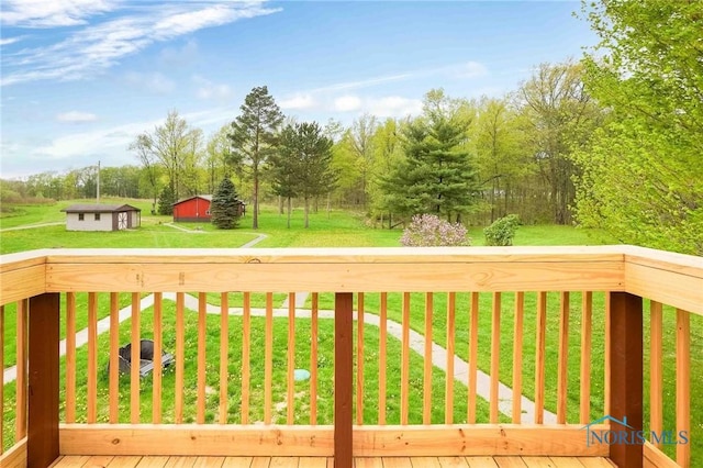 1440 N State Route 19, Republic, OH 44867 - wooden deck featuring an outbuilding and a yard