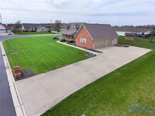 drone / aerial view with a residential view