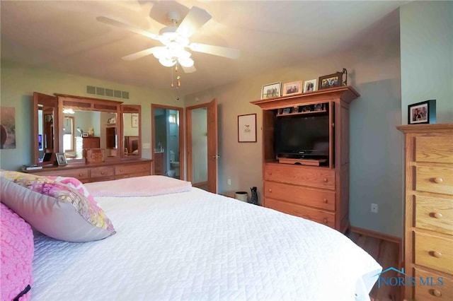 2028 Lakeland Dr, Findlay, OH 45840 - bedroom featuring ceiling fan and visible vents