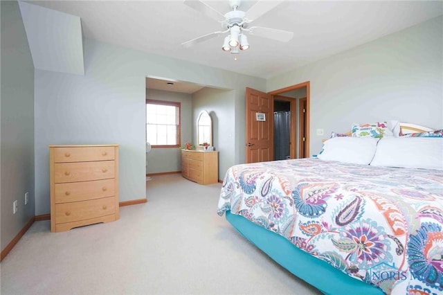 2028 Lakeland Dr, Findlay, OH 45840 - carpeted bedroom with baseboards and ceiling fan