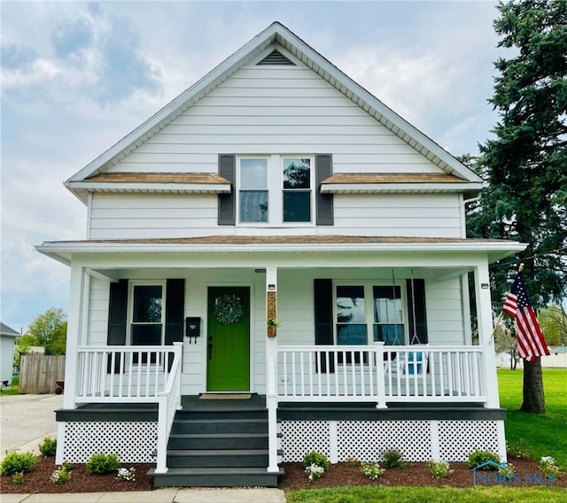 view of front of property with a porch